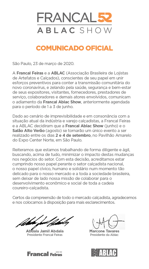 coronavírus francal comunicado